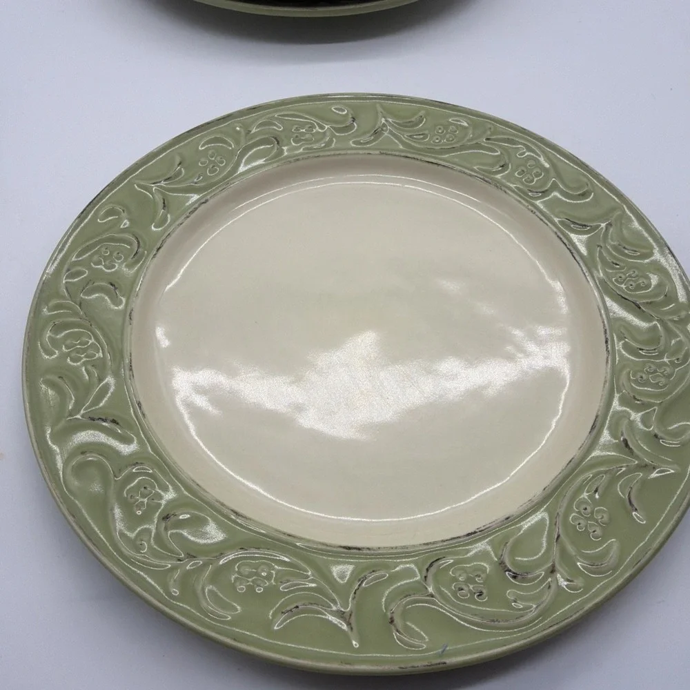 SET OF 5 PIER 1 ANTIQUE FLORAL DINNER PLATES 8.5 Read